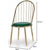 Chaise - GIFT DECOR - Modèle 23472 - Polyester - Métal - Lot de 2 - Vert