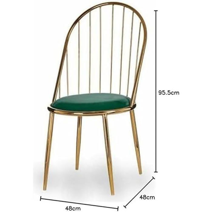 Chaise - GIFT DECOR - Modèle 23472 - Polyester - Métal - Lot de 2 - Vert