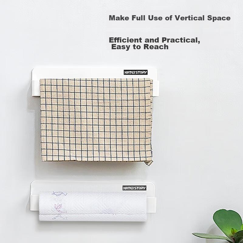 Japanese Kitchen Storage Rack, Tissue Holder, Refrigerator Side Organizer, Strong Hooks, Adhesive Magnetic Suction, No Drilling Required, Towel Holder