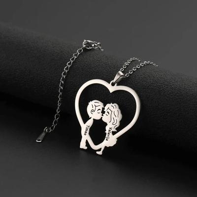 Lemegeton Personalized Custom Name Lovers Necklace for Women Choker Nameplate Stainless Steel Jewelry Family Girlfriends Gift