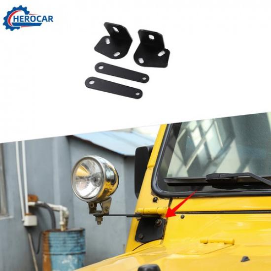 

2*Black Car A-pillar Lamp Mount Bracket Holder Kit for Jeep Wrangler TJ 1997-06