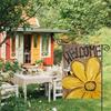 2pcs Bee Sunflower Spring Summer Garden Flag 12x18 Inch Double Sided Outside Welcome Wood Grain Yard Outdoor Flag