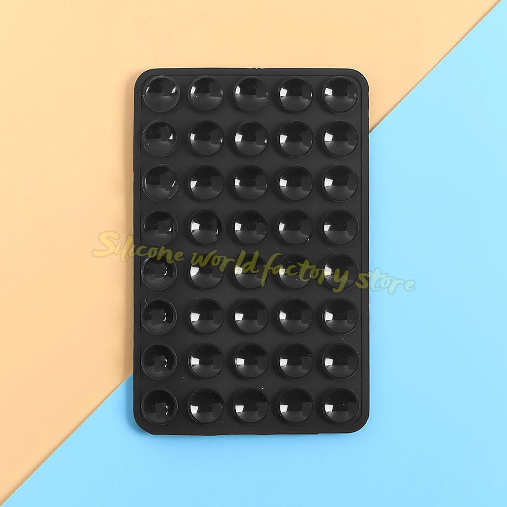 

Silicone World Double-sided Silicone Suction Pad For Mobile Phone Fixed Pad Suction Cup Wall Stand Square Anti-Slip Back Sticker чёрный