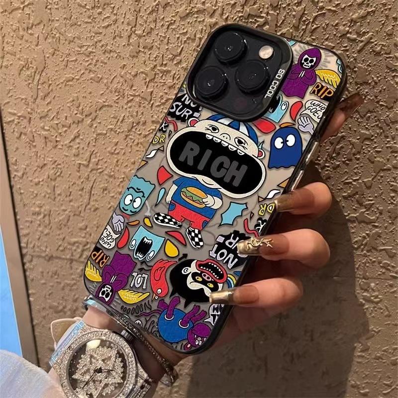 Trendy Brand Graffiti Applies To Apple 16Pro New Mobile Phone Case iPhone15 Premium 14Pro Cartoon 13 Personality 17