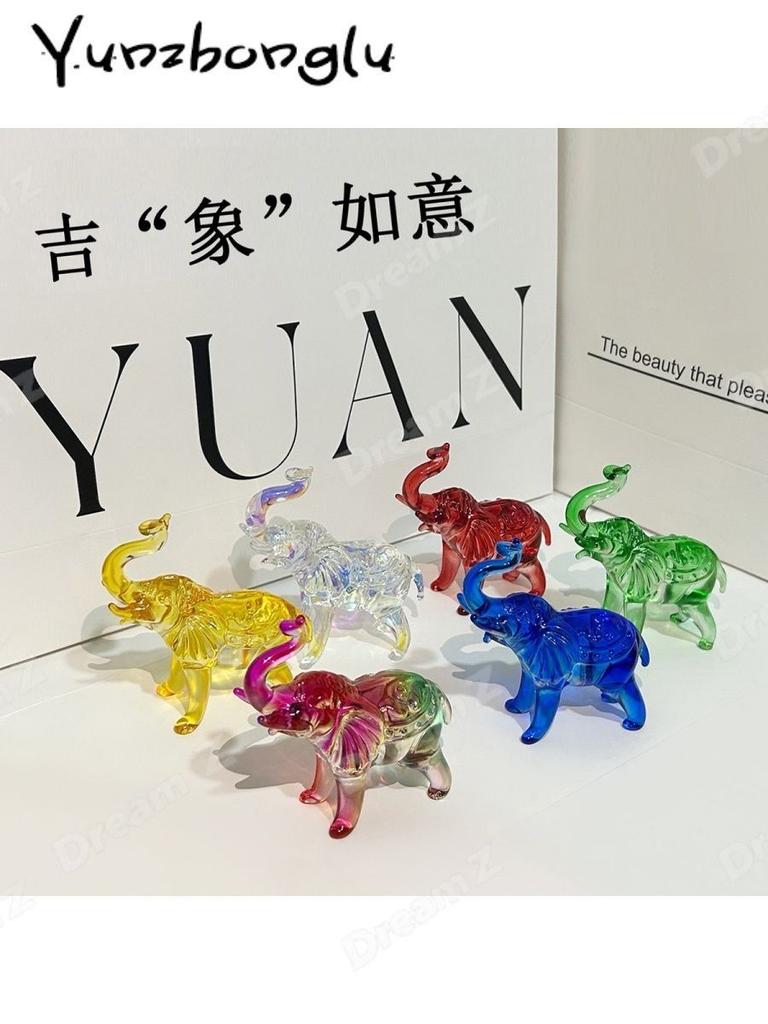 Crystal Elephant Figurine From Yunzhong Road, 8.5x7cm, Elegant Decoration