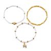 Bohemian Multilayer Rice Bead & Shell Anklet Set