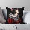 Boston Terrier Lady In Red Square Pillowcase Polyester Linen Velvet Pattern Zip Decorative Throw Pillow Case Home Cushion Cover
