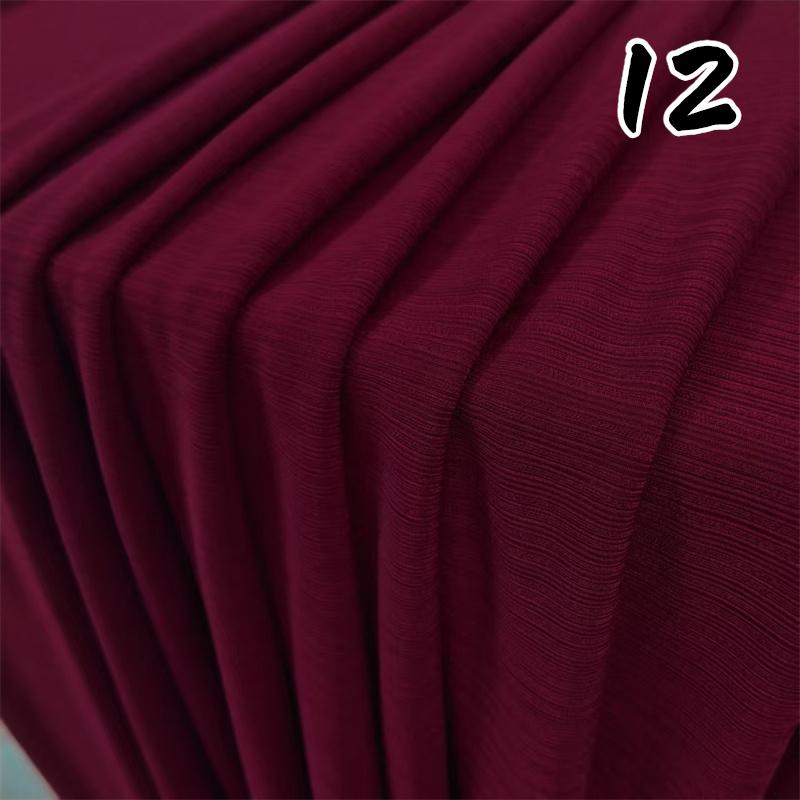 1m Ice Silk Smooth Pleated Stripe Fabric Elastic Anti-Wrinkle Textured Fabric for Dress Casual Pants Suit DIY Sewing Cloth
