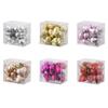 12PCS Plastic Heart Ball Ornaments Set Glitter Christmas Balls  Xmas Tree Decor