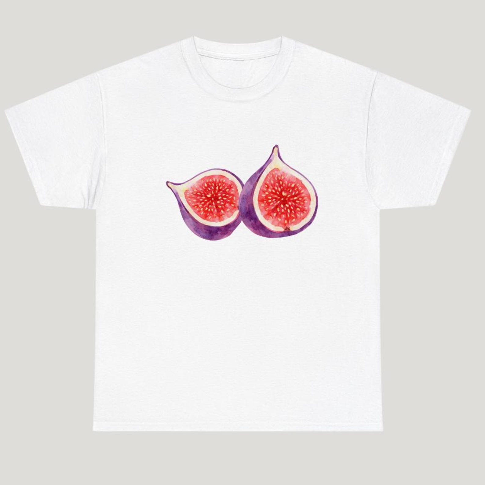 Watercolor Fig Fruit Shirt | Botanical Art Tee |Unisex Graphic Tee for Foodies XL
