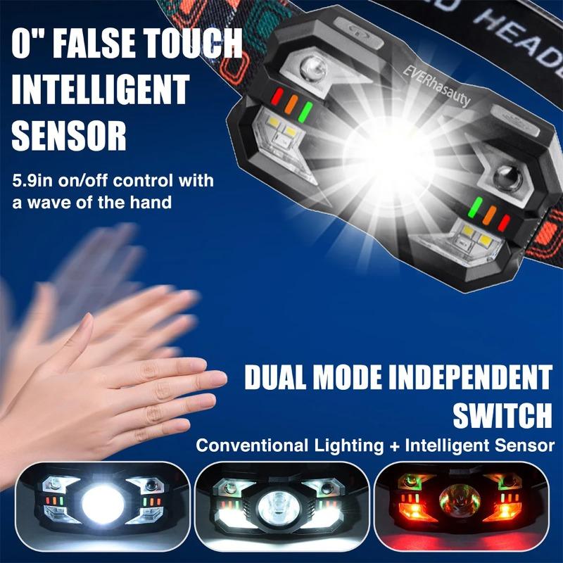 Rechargeable motion sensor headlamp LED Flashlight Work Mini Headlamps USB Portable Outdoor For Camping Light Running flashlight