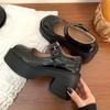 Fashion Beige Lolita Shoes Ladies Sweet Academy Style Mary Jane Shoes JK uniform shoes Female Round Toe Med Thick Heels Single Shoes