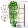 Pothos Wall Hanging Decoration: Trailing Artificial Vines & Spider Plant Basket for Indoor Use
