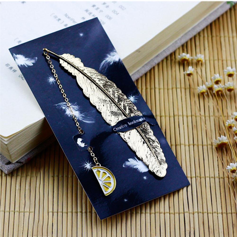 Cute Cartoon Bookmark Design of Metal Feather Bookmarks Promotional Gift
