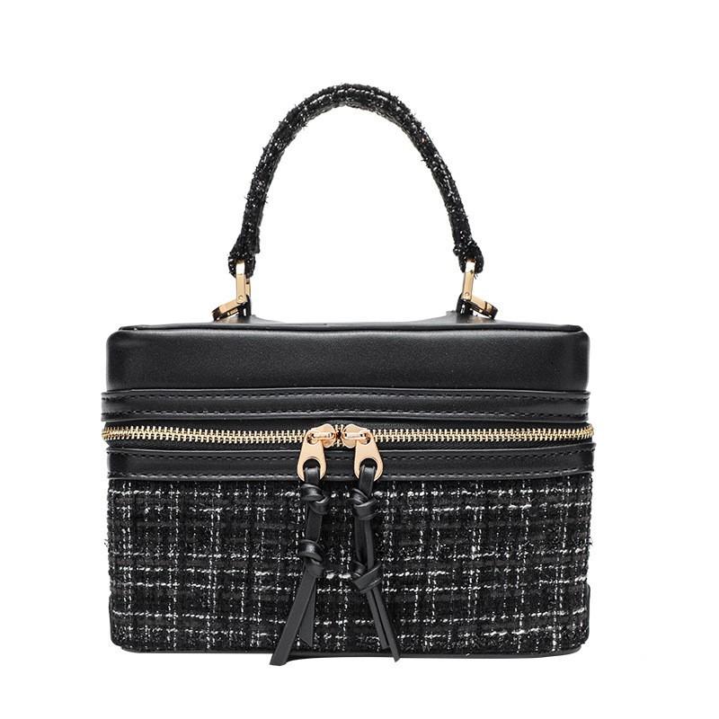 ZR Cross-border New Retro One-shoulder Cross-body Bag Style Woolen Box Portable Cosmetic Square