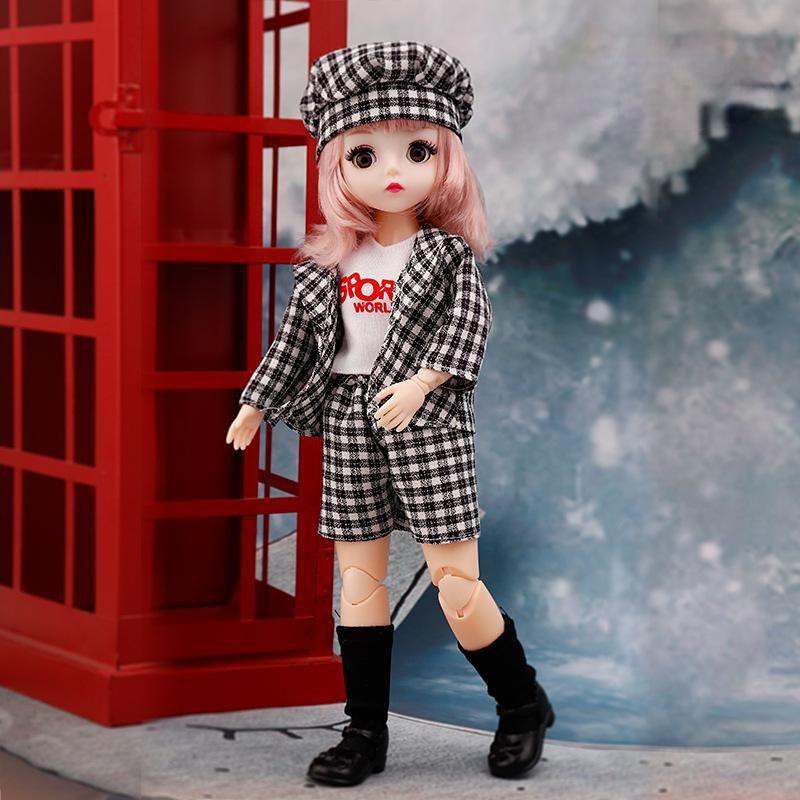 30 CM Mini Mobile 23 Bambole Snodate Ragazze Giocattolo 3D Grandi Occhi BJD Principessa Abiti Completi Collezione di Abiti Per Bambini Regalo bambola