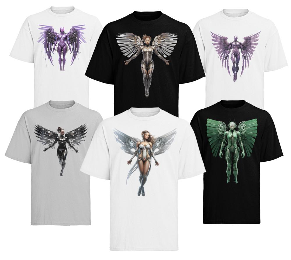 

Dark Cyber Angels Virtual Reality A.I Gothic Engel Baumwolle Herren Shirt 2XL