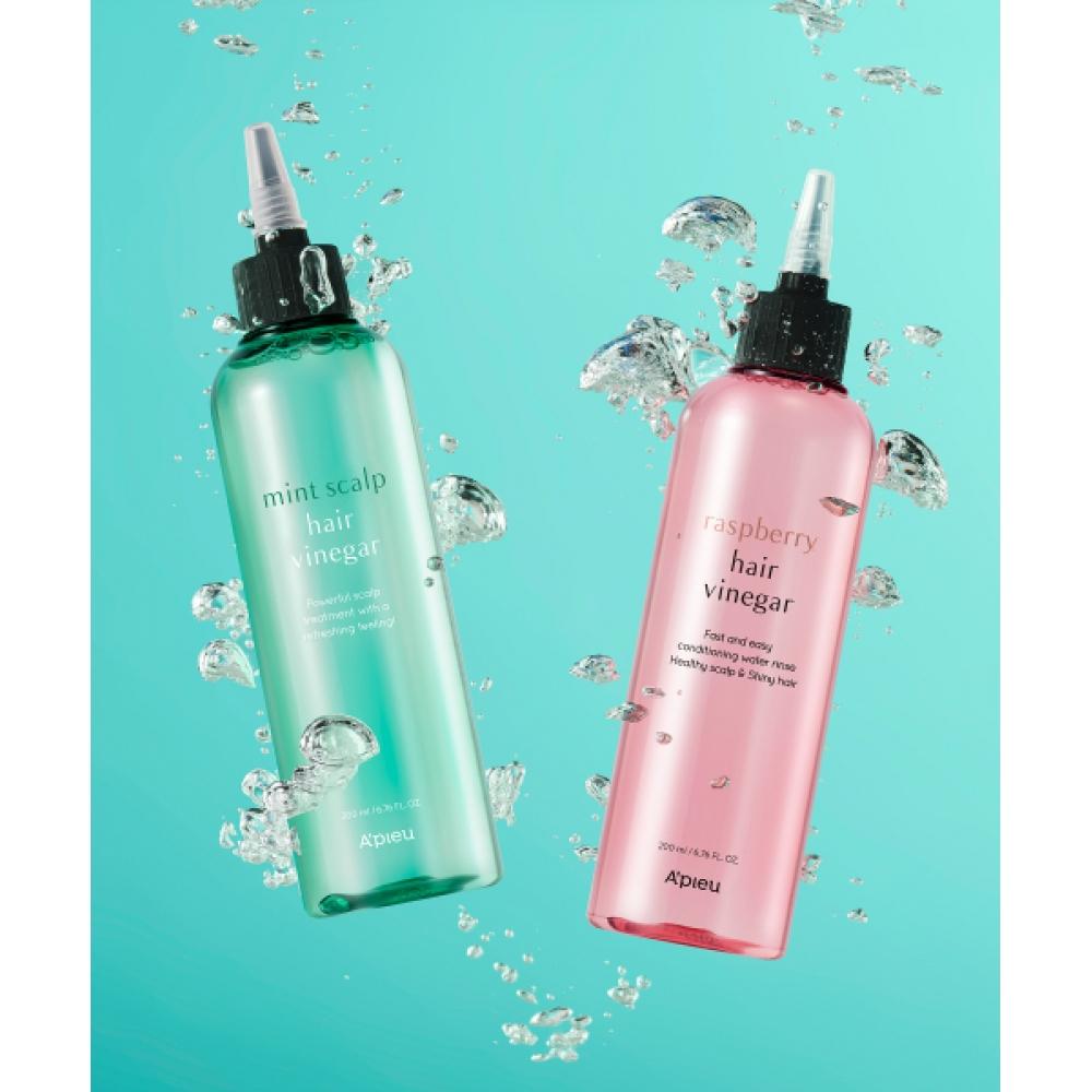 Apieu [2 Pcs] Raspberry Hair Vinegar 200ml + Mint Hair Vinegar 200ml FREE