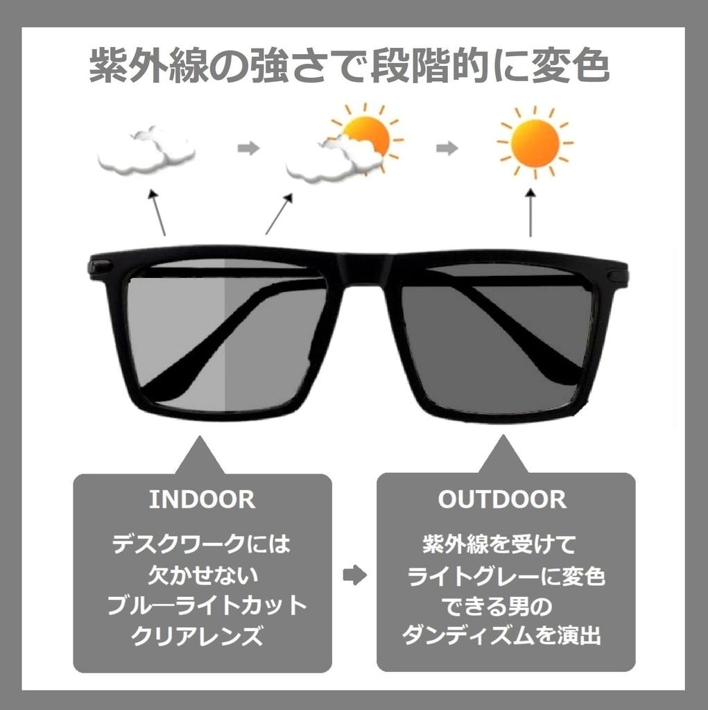 REONAS Polarized Photochromic Discoloration for UV400 Protection Men's Sunglasses, Square, Gray, Driving, Fishing,