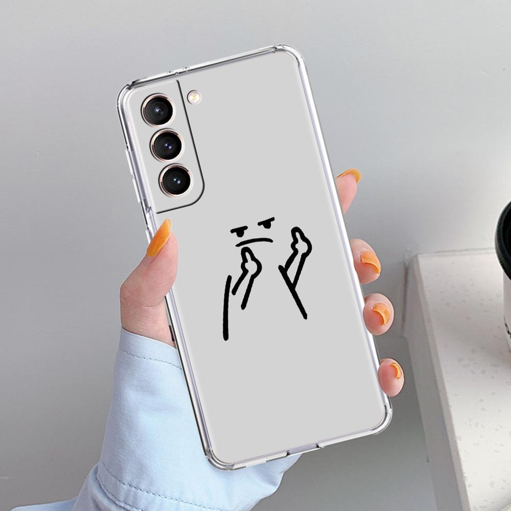 Phone Case For Samsung Galaxy S26 S25 S24 S23 S22 Ultra S20 S21 FE 5G Plus Soft Clear Cover Cute Matchstick Men Couple