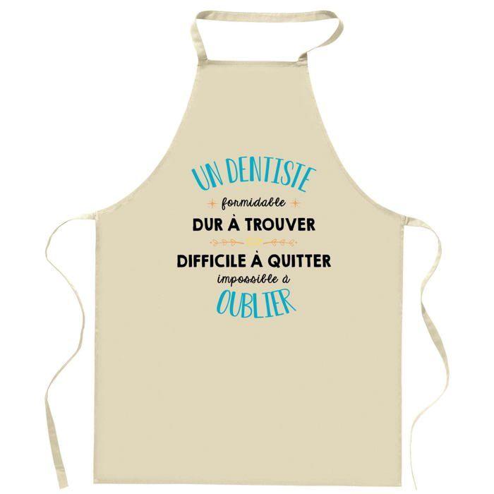 Tablier de cuisine - Un Dentiste Formidable - Coton résistant - Impression Bretagne - Motif humour