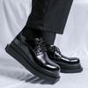Fashion Trendy design men's style leather shoes Classic black  A trend with personality man Party Leisure outdoor activity shoes