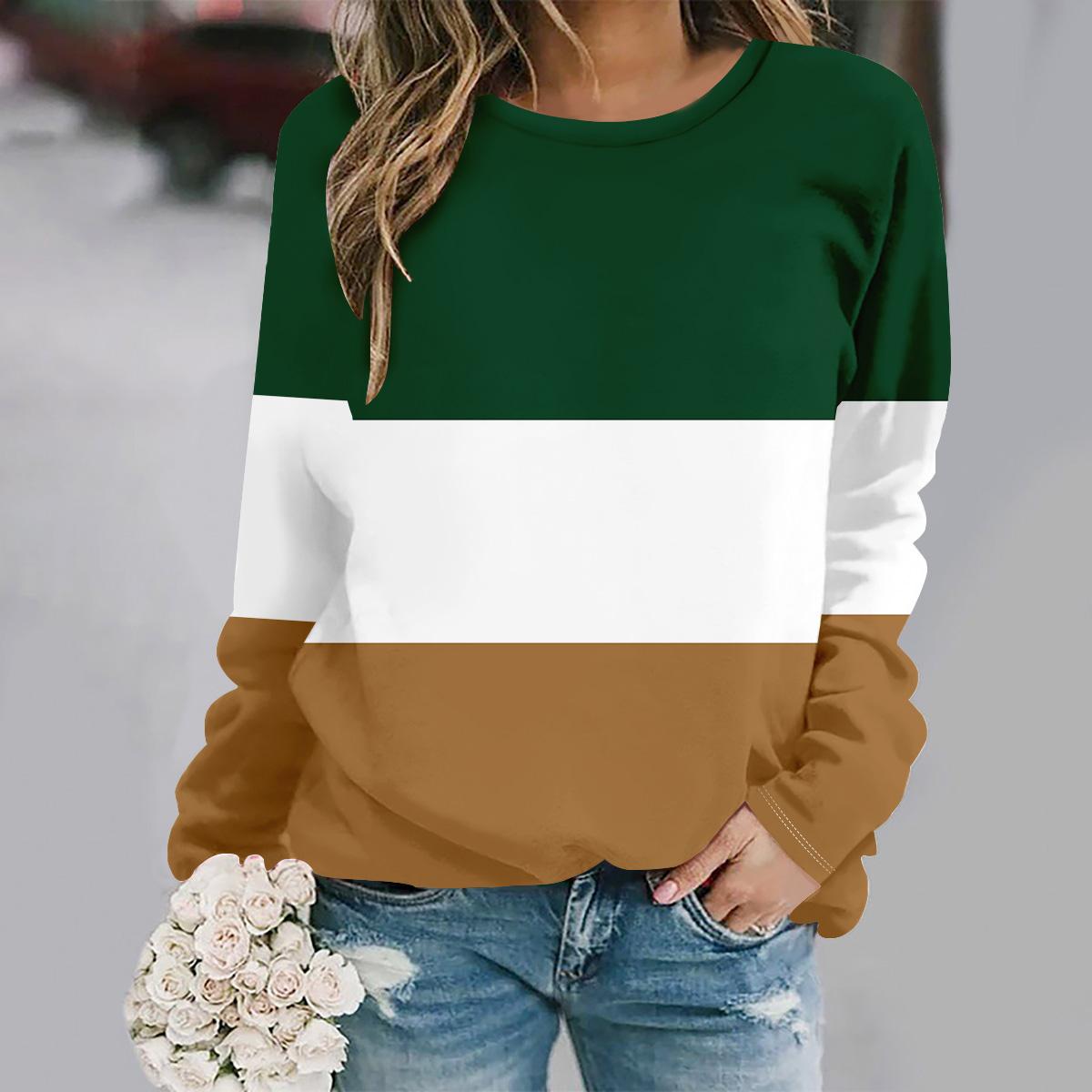 

autumn and winter new fashion round neck long sleeve printed elegant casual loose hoodie S