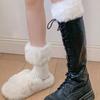 1 Paar Winteroutfits Elegante Bekleidungsaccessoires Weiche Textur Beinstulpen Niedliches Plüschdesign Hohe Elastizität Schwarz/Weiß