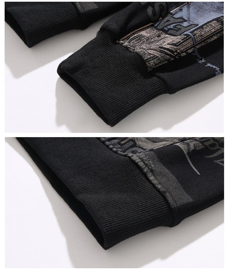 Men's Plus Size Trendy Long Sleeve Sweatshirt, Extra Large Round Neck for Spring and Autumn.