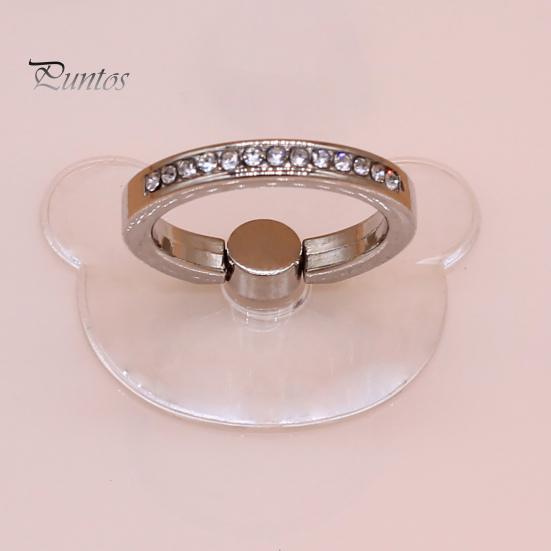 Finger Ring Phone Holder 360 Degree Rotatable Strong Adhesiveness Universal Mini Rhinestone Finger Ring Phone Back Sticker Pad Bracket for Outdoor