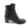 Great HERMES Short Boots Saint Germain Kelly Buckle Black Leather Women 36 Used