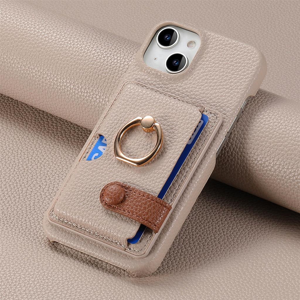 Shockproof Phone Case for IPhone 17 Air 16E 16 15 Plus 14 13 12 Mini 11 Pro Max Ring PU Leather Cards Holder Wallet Cover
