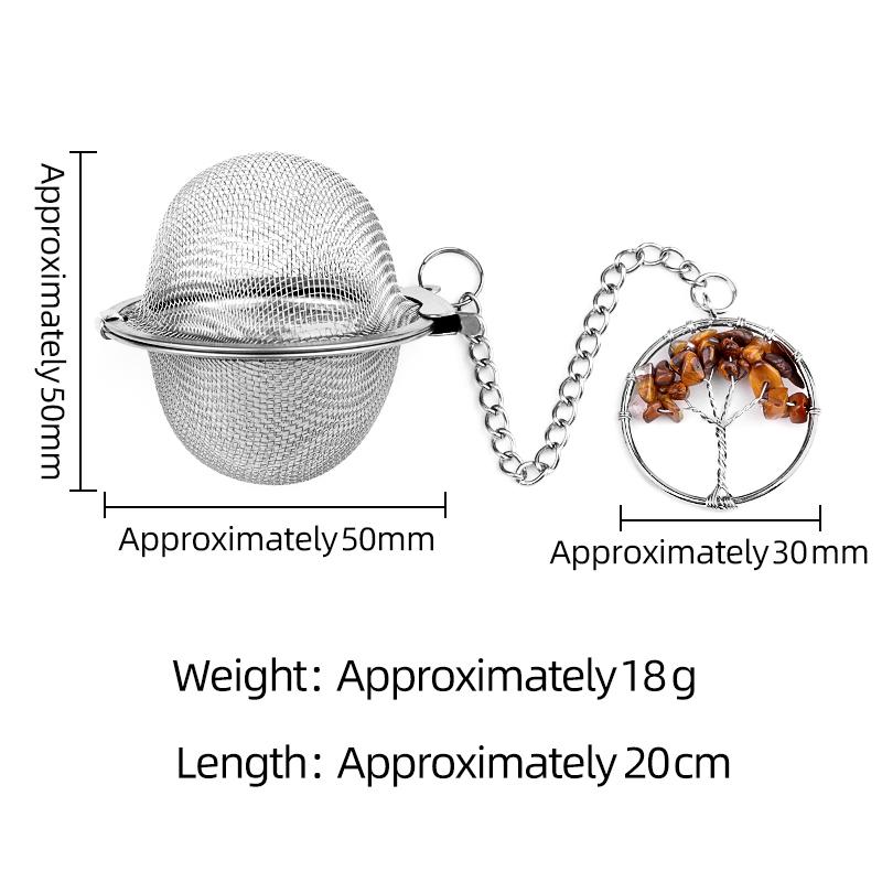 Tea Strainer Natural Stone Tree Of Life Stainless Steel Strainer For Making Tea Seasoning Bag Spice Box Accessory