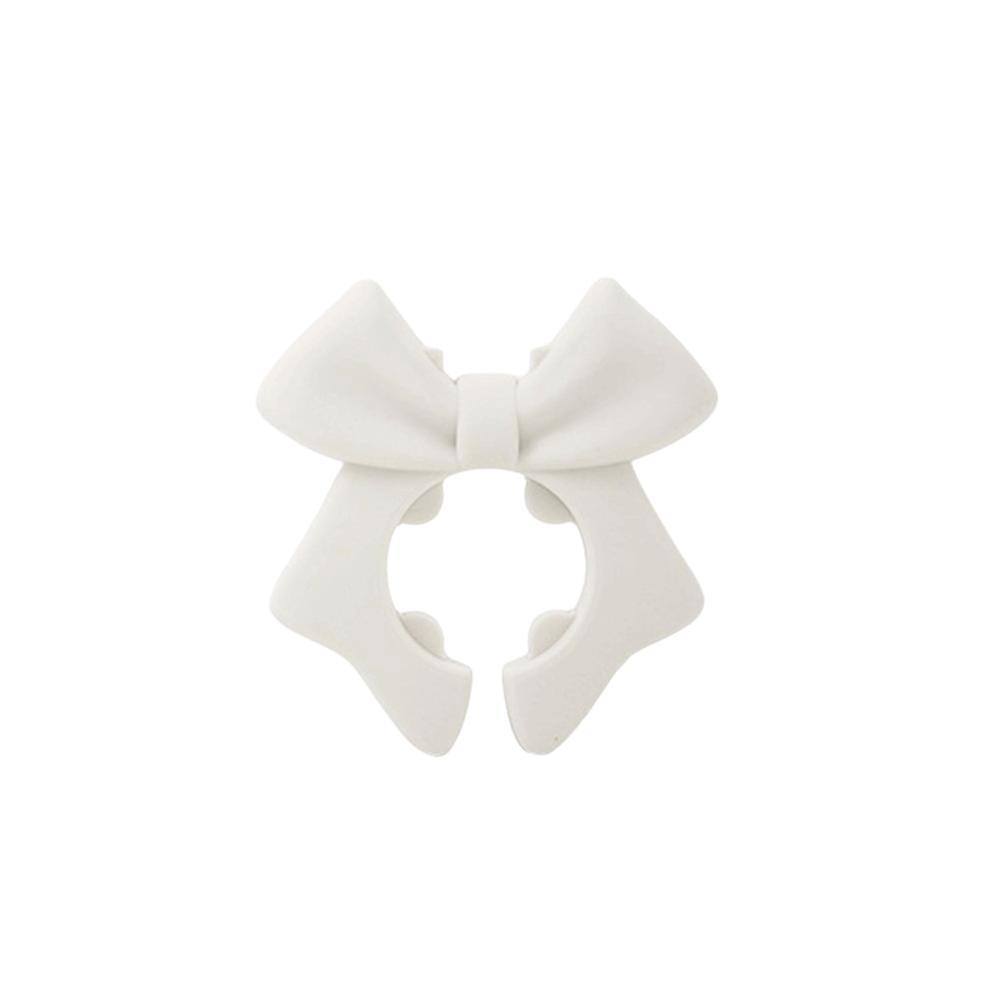 

Bow-knot Spoon Rest Silicone Construction Pan Clip Rack Spoon Pan Holder Utensil Storage білий