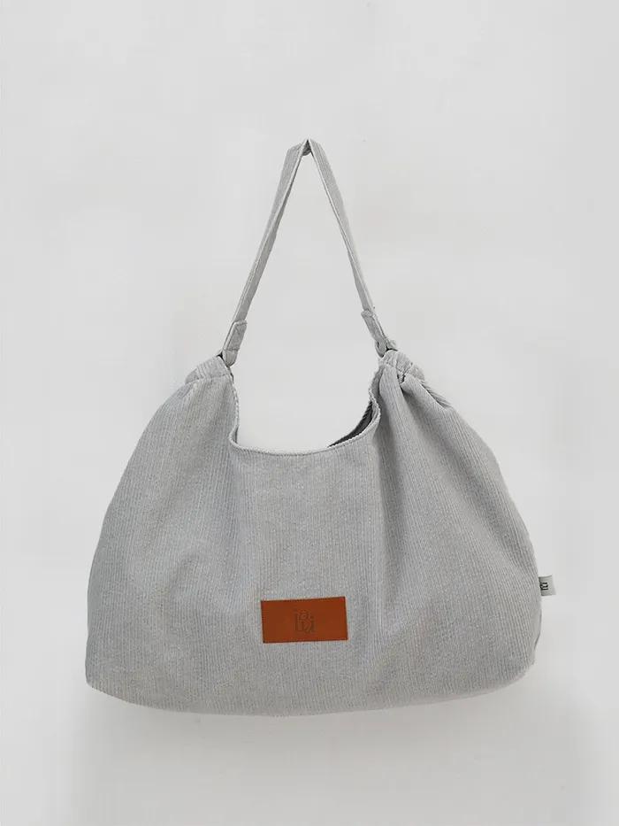 Pig Corduroy Hobo Bag Grey