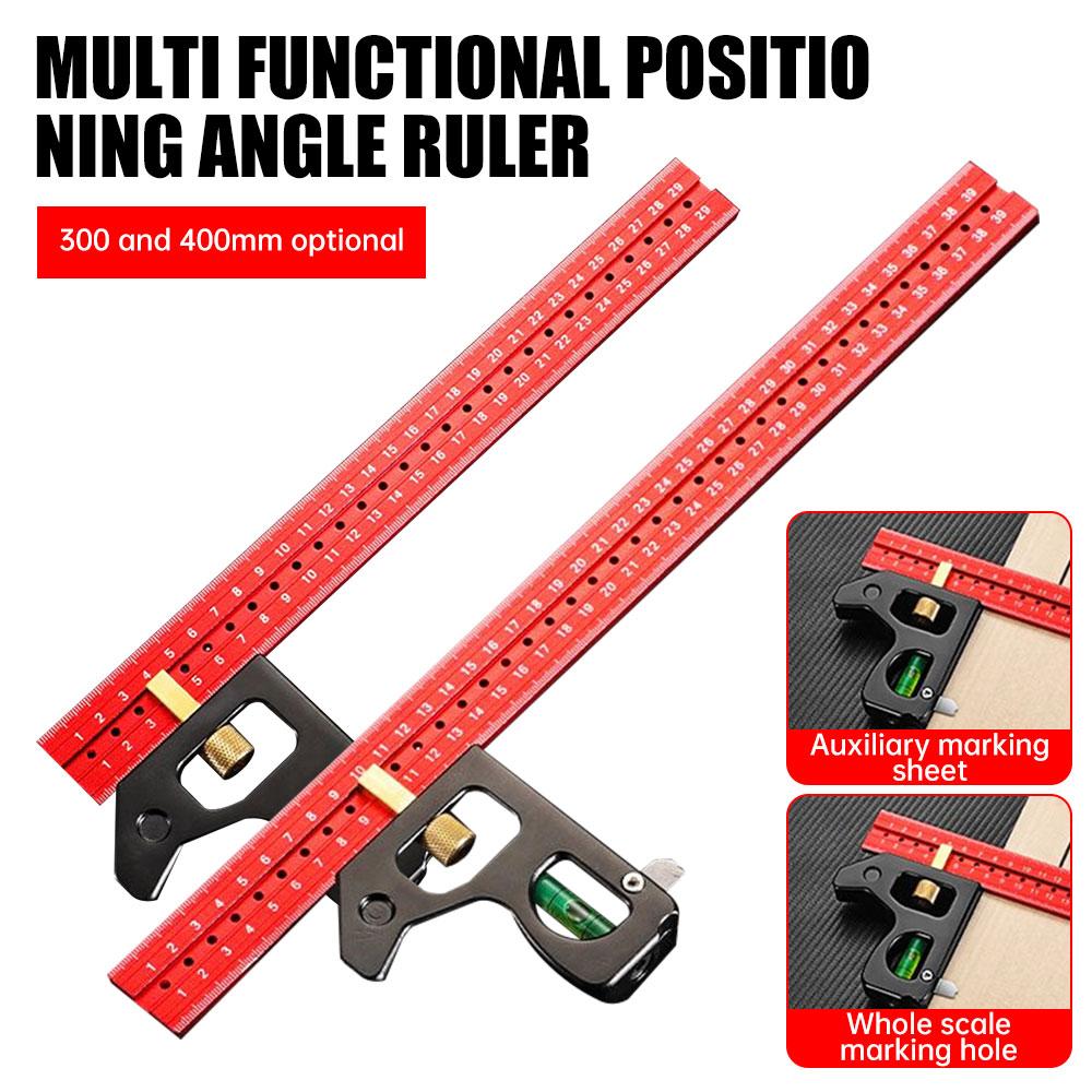 Woodworking Precision Pocket Ruler Metal Slide Ruler T Track Combination Ruler Marking Measuring Tool