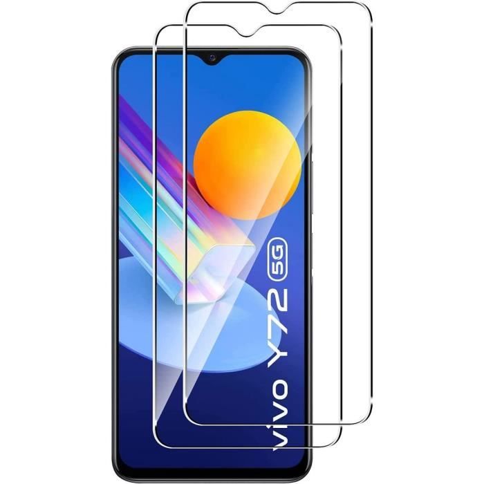 Protection d'écran en verre trempé pour Vivo Y72 5G - Lot de 2 - E.F.CONNECTION