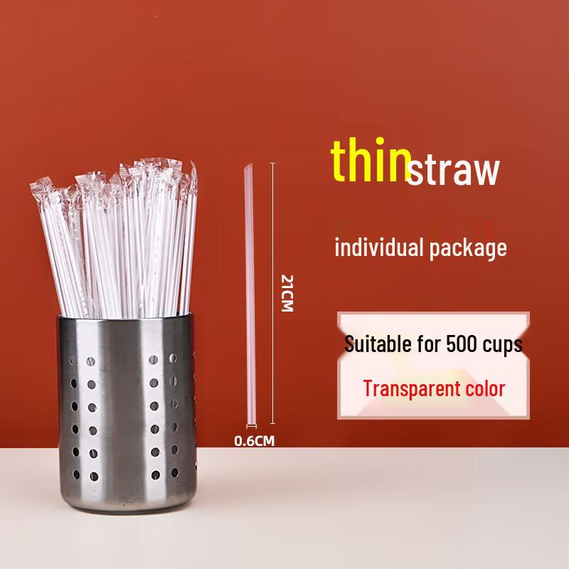 WS Individually Wrapped Disposable Plastic Drinking Straws