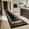 European Light Luxury Golden Pattern Corridor Rug Home Decoration Foldable Antiskid Carpet Easy Clean Lint-free Long Runner Mats
