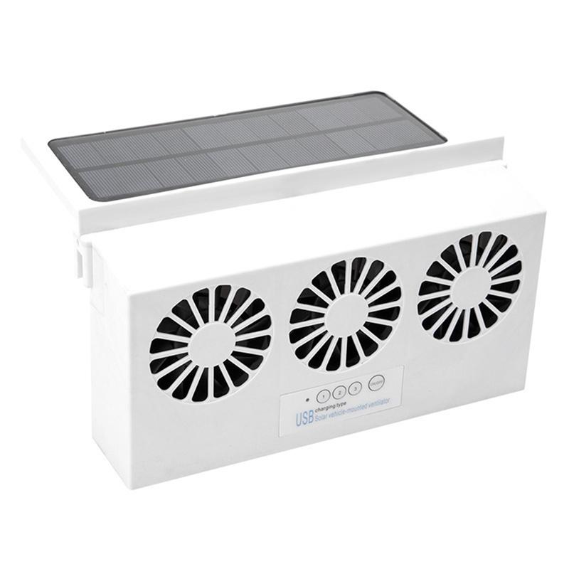 Solar Powered 3 Fan Car Exhaust Fan, Car Radiator Fan Air Vent Radiator Energy Saving Exhaust Fan Radiator
