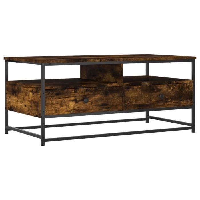 VidaXL Coffee Table Smoked Oak 100x51x45 Cm Engineered Wood 835286