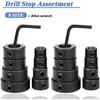 Drill Stop Collars, 16pcs Adjustable Depth Stop Collars for Drill Bits, Carbon Steel, Compatible with Drilling Machine