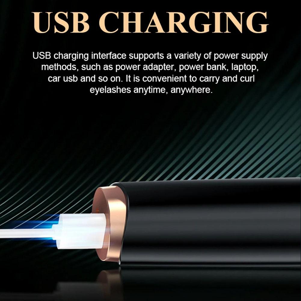 New Electric Heated Eyelash Curler USB Rechargeable Eyelashes Curler Quick Heating Eyelash Curler Long Lasting Makeup Tool