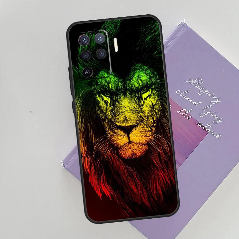 Bob Marley Rasta Lion Phone Case For Oppo A54 A74 A94 A15 A16 A17 A52 A72 A76 A96 A57 A58 A78 A98 A53S Cover Case
