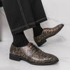 Men Derbys Oxford Skull Print Personality Nightclub Leather Shoes Men's Tuxedo Wedding Blazers Saddle Dance Shoes Plus Size