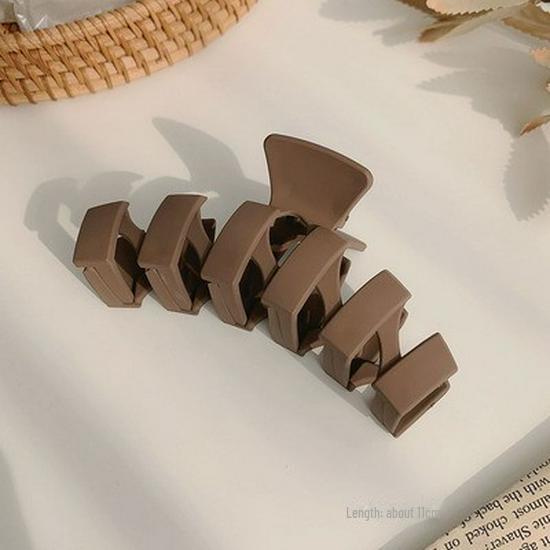 Classy Frosted Hair Clip with Pearls for Women's Hair - Large Shark Design for Back of Head