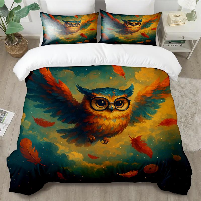 

Digital printing quilt cover set (quilt cover + pillowcase) no sheets cartoon animal print quilt cover 150cmx200cm 2pcs