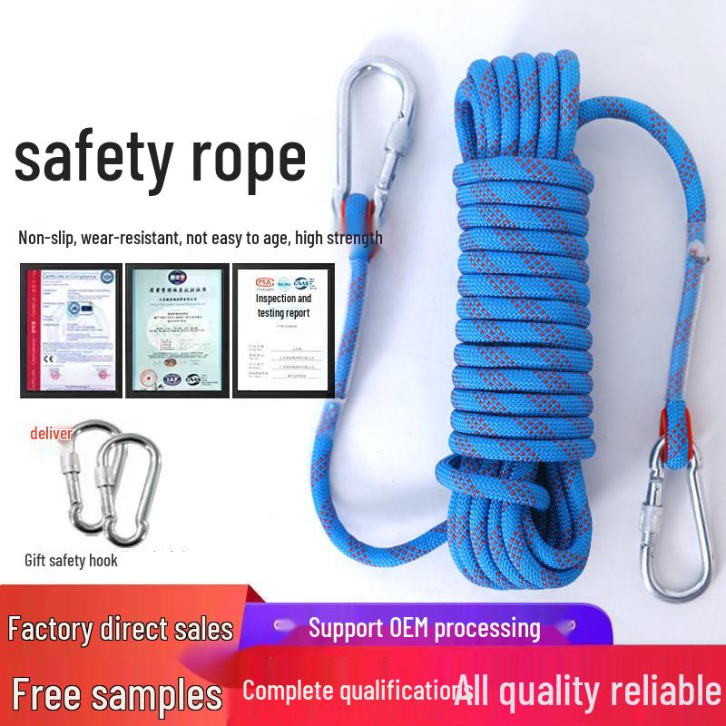 

Уличная высотная нескользящая альпинистская и спасательная веревка - Прочная и износостойкая для безопасности и тренировок 12mm