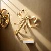 Bow Hook for Wall Decorative Bowknot Hook Gold Coat Hooks Wall Peg Hook Bow Hanging Hook Towel Hook Brass Bow Hook for Home (2.63X2.52X0.59in,Gold)