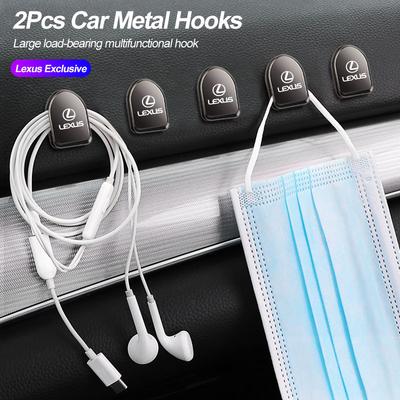 2Pcs Car Metal Hooks Big Load-Bearing Hook Glasses Holder For F SPORT RX300 IS200 IS250 ES350 Ct200h UX250h NX300h RX350